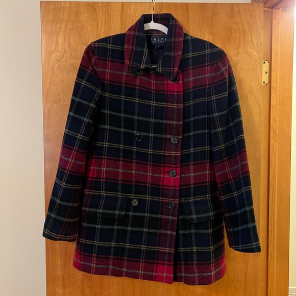 Ralph Lauren Jackets & Blazers - Ralph By Ralph Lauren 100% Wool Coat Double Breasted Red Navy Vintage 90s Large